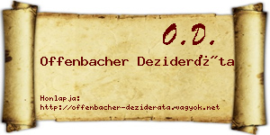 Offenbacher Dezideráta névjegykártya